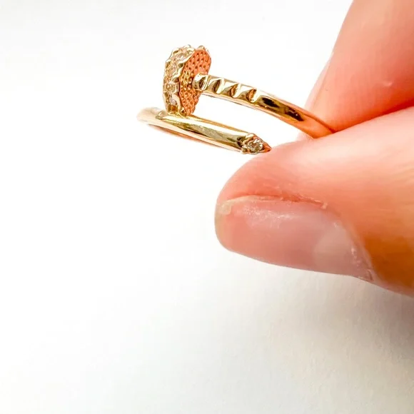 14K Yellow Gold Nail Ring - Picture 6 of 8